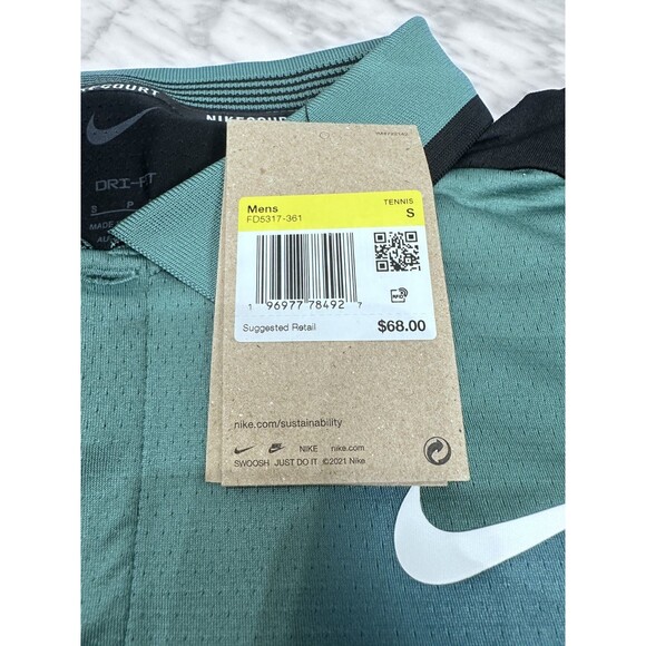 Nike Court Advantage Dri-FIT Tennis Polo tp Green Men's Small FD5317 361 NEW - Picture 6 of 8